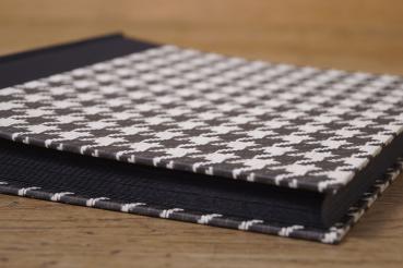 Elegant and original photo album with a houndstooth pattern